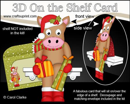 3D on the Shelf Card Kit - Little Christmas Gigi Horse