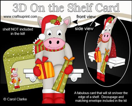 3D on the Shelf Card Kit - Little Christmas Gigi Horse