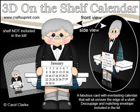 3D on the Shelf Everlasting Calendar Kit - Scotsman Doug