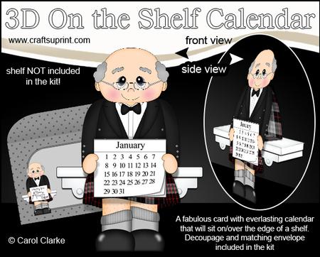 3D on the Shelf Everlasting Calendar Kit - Scotsman Errol