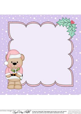 8 x 8 Christmas Livvy Bear's Mistletoe Insert