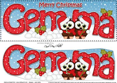 Large Dl Christmas Gemma Love Owls 3D Decoupage
