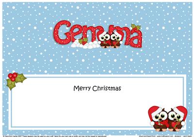 Large Dl Christmas Gemma Love Owls Insert