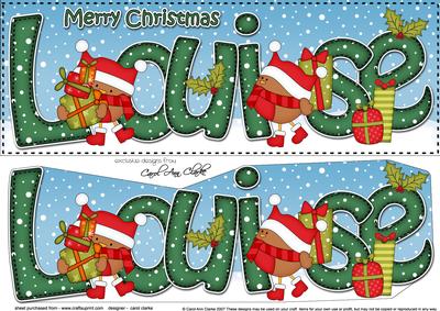 Large Dl Christmas Louise Robins 3D Decoupage