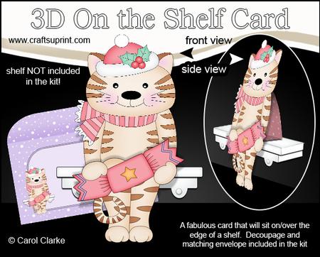 3D on the Shelf Card Kit - Little Christmas Cat Fudge