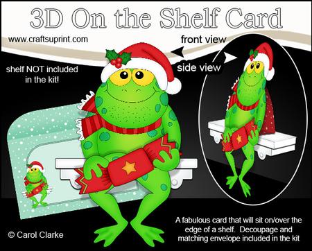 3D on the Shelf Card Kit - Little Christmas Freddy Frog