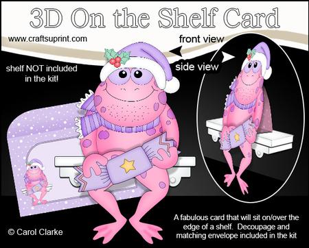 3D on the Shelf Card Kit - Little Christmas Freddy Frog