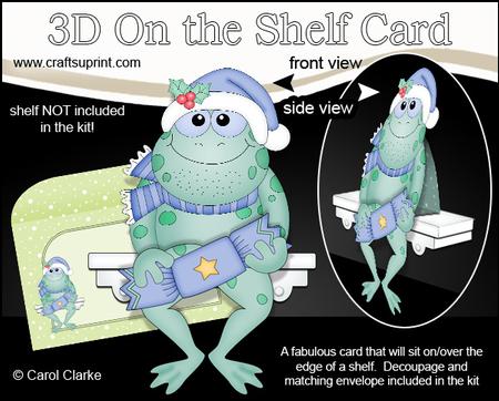 3D on the Shelf Card Kit - Little Christmas Freddy Frog