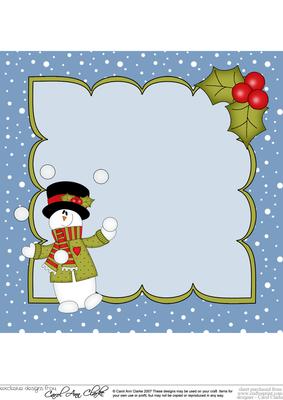 8 x 8 Christmas Snowball Fun Snowman Rio Insert