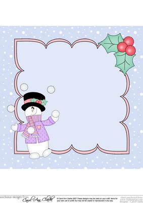 8 x 8 Christmas Snowball Fun Snowman Rio Insert