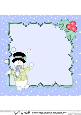 8 x 8 Christmas Snowball Fun Snowman Rio Insert