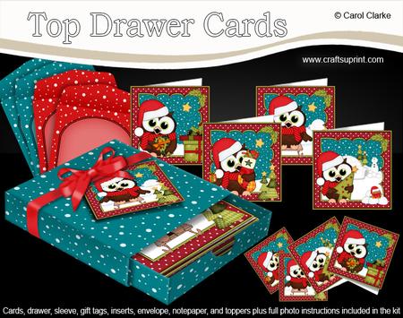 3D Christmas Little Hoot Owls Top Drawer Cards Bumper Kit