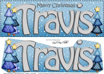 Large Dl Christmas Travis Trees 3D Decoupage