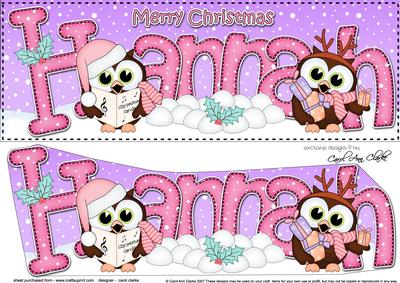 Large Dl Christmas Hannah Hoot Owls 3D Decoupage