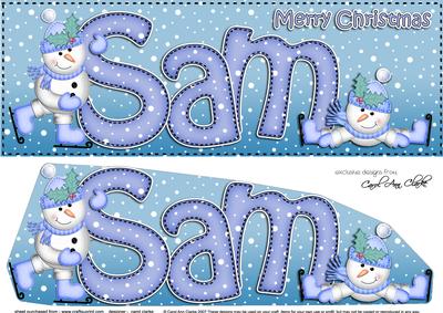 Large Dl Christmas Sam Snowmen 3D Decoupage