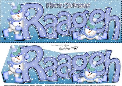 Large Dl Christmas Raageh Snowmen 3D Decoupage