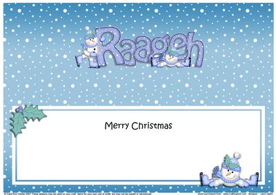 Large Dl Christmas Raageh Snowmen Insert