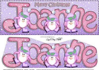 Large Dl Christmas Joanne Penguins 3D Decoupage