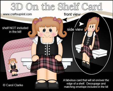 3D on the Shelf Card Kit - Little Scottish Girl Kyla