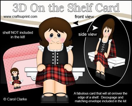 3D on the Shelf Card Kit - Little Scottish Lady Fiona