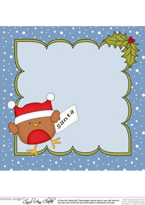 8 x 8 Christmas Bobbin Robin's Letter for Santa Insert