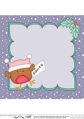 8 x 8 Christmas Bobbin Robin's Letter for Santa Insert