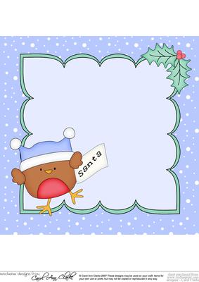 8 x 8 Christmas Bobbin Robin's Letter for Santa Insert