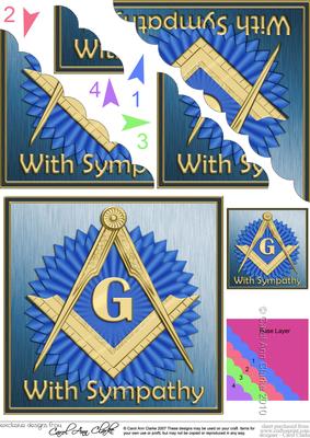 Masonic Christmas Scallop Corner Side Stacker Topper