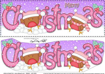 Large Dl Christmas Bobbin Robin 3D Decoupage
