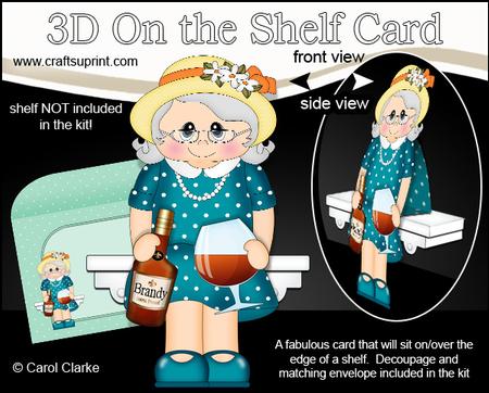 3D on the Shelf Card Kit - Gossip Galz - Brandy Bertha