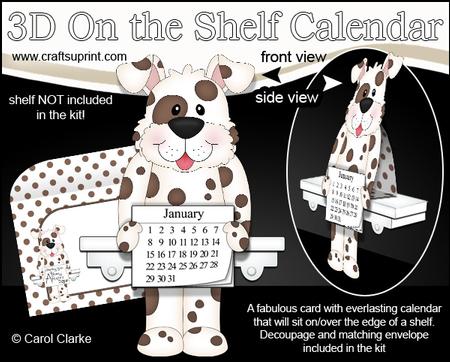 3D on the Shelf Everlasting Calendar Kit - Little Spotty Dog