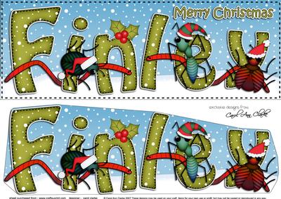Large Dl Christmas Finley Bugs 3D Decoupage