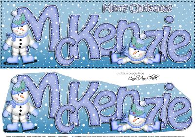 Large Dl Christmas Mckenzie Snowman 3D Decoupage