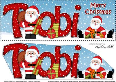 Large Dl Christmas Tobi Santa 3D Decoupage