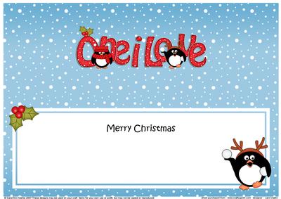 Large Dl Christmas One I Love Penguins Insert