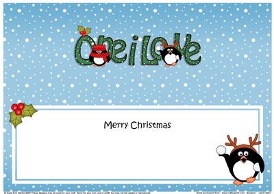 Large Dl Christmas One I Love Penguins Insert