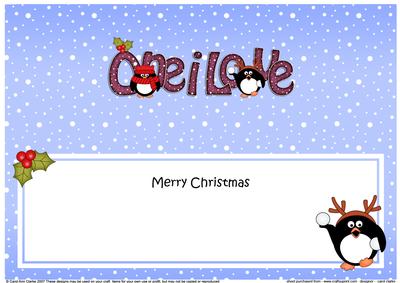 Large Dl Christmas One I Love Penguins Insert