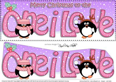 Large Dl Christmas One I Love Penguins 3D Decoupage