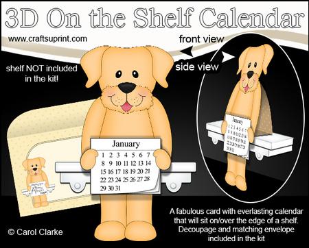3D on the Shelf Everlasting Calendar Kit - Labrador Dog