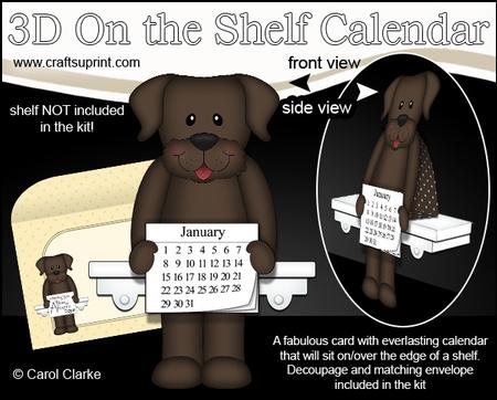3D on the Shelf Everlasting Calendar Kit - Labrador Dog