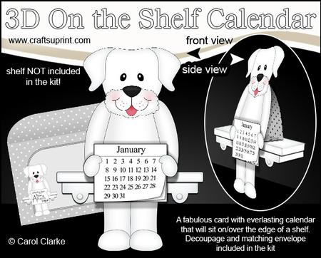 3D on the Shelf Everlasting Calendar Kit - Labrador Dog