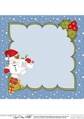 8 x 8 Christmas Snowball Sam Santa Letter Insert