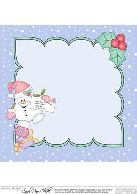 8 x 8 Christmas Snowball Sam Santa Letter Insert