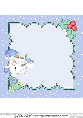 8 x 8 Christmas Snowball Sam Santa Letter Insert