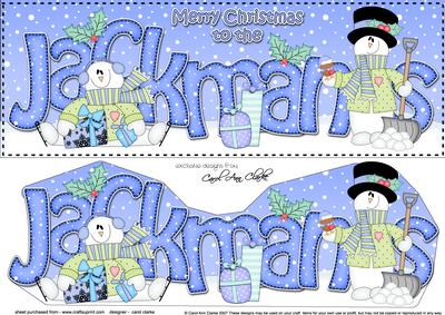 Large Dl Christmas Jackmans Snowman 3D Decoupage