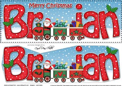 Large Dl Christmas Brian Santa's Train 3D Decoupage