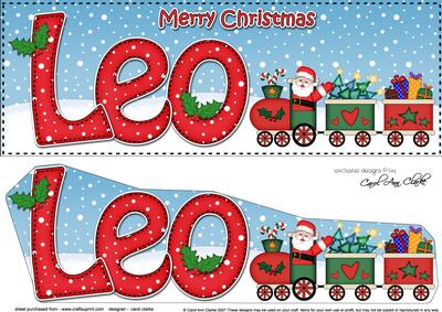 Large Dl Christmas Leo Santa's Train 3D Decoupage