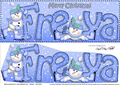 Large Dl Christmas Freya Snowman 3D Decoupage