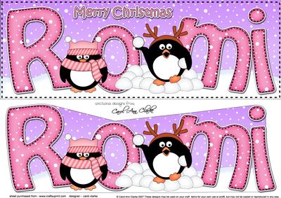Large Dl Christmas Romi Penguins 3D Decoupage