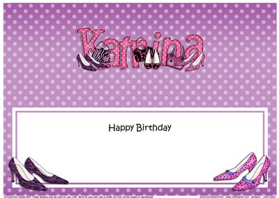 Lge Dl Birthday Katrina Shoes & Handbags Insert